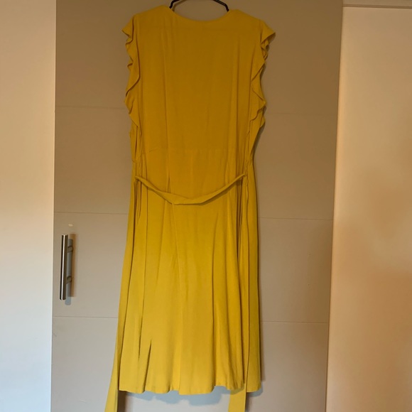 Mustard Button Down Midi Dress - Picture 2 of 3